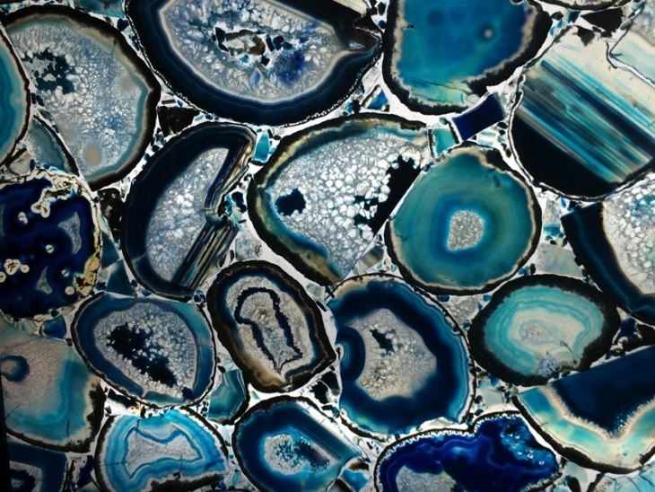 Blue Onxy Backlit Slabs Agate Semi Precious Stone Tile
