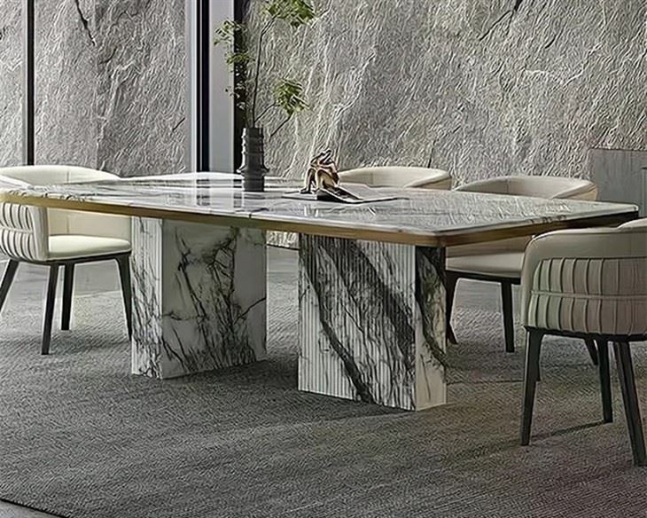 Purple And White Marble Table
