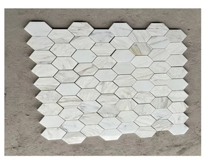 Hexagon Tile Carrara White Mosaic